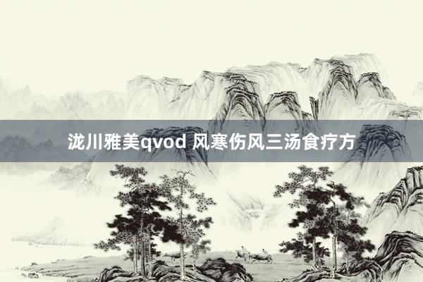 泷川雅美qvod 风寒伤风三汤食疗方